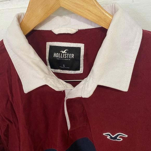 Hollister icon logo chest panel long sleeve rugby polo - Picture 7 of 10